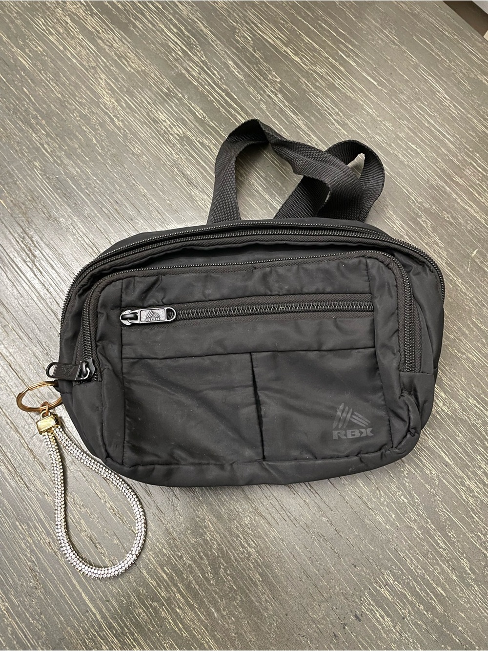 RBX Black Belt Bag with (bonus) bedazzled Wrist Strap